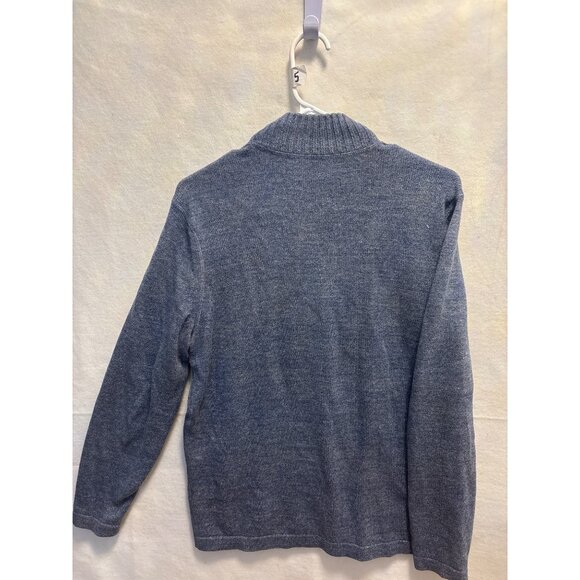 Black Brown 1826 Mens Blue Knit Pullover Sweater With Button-Up Collar S/P Made - Picture 9 of 10